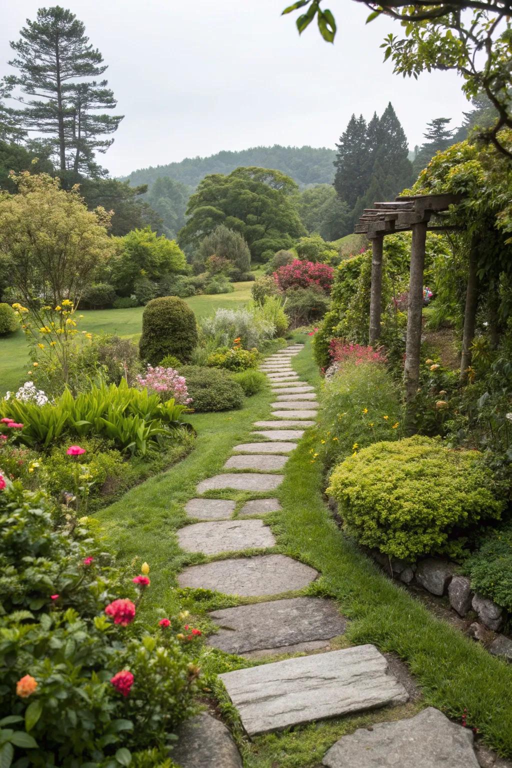 Stone walkways add charm and functionality to any landscape.
