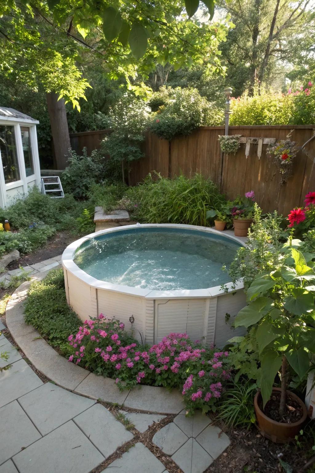 Circular pools effortlessly blend into small backyard spaces.