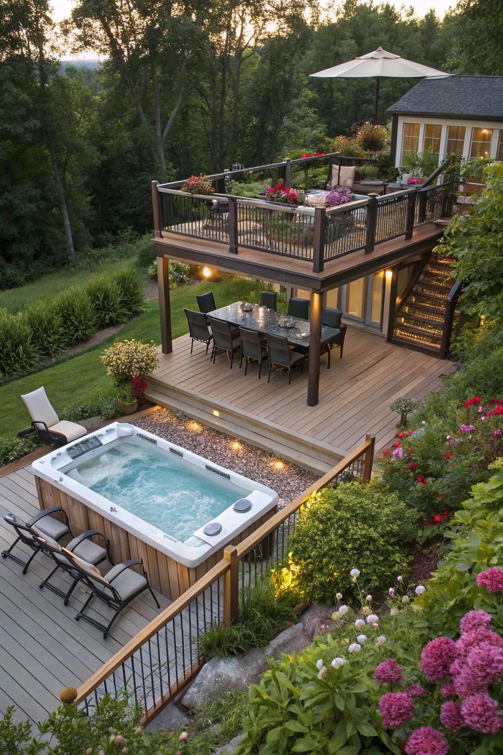 Multi-level decks add depth and versatility to your outdoor space.