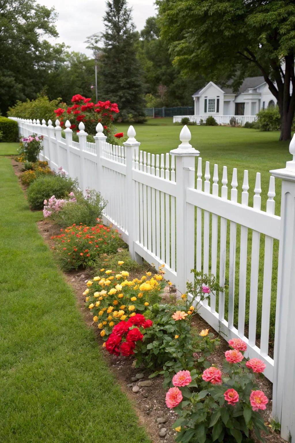 Timeless charm with a classic picket aluminum fence.