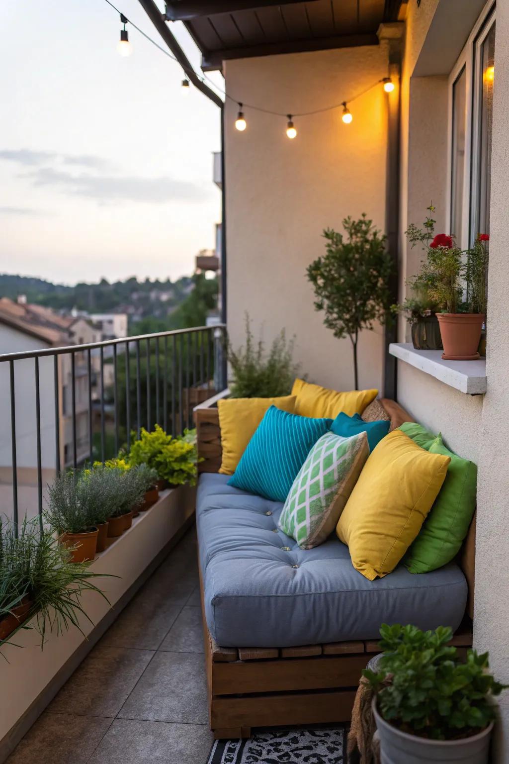 A cozy seating area invites you to relax and enjoy your terrace.