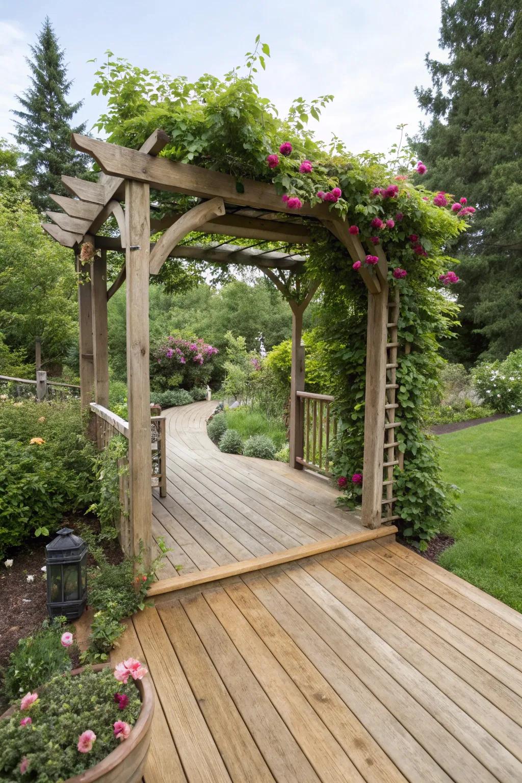 Timeless charm with a classic wooden arbor.