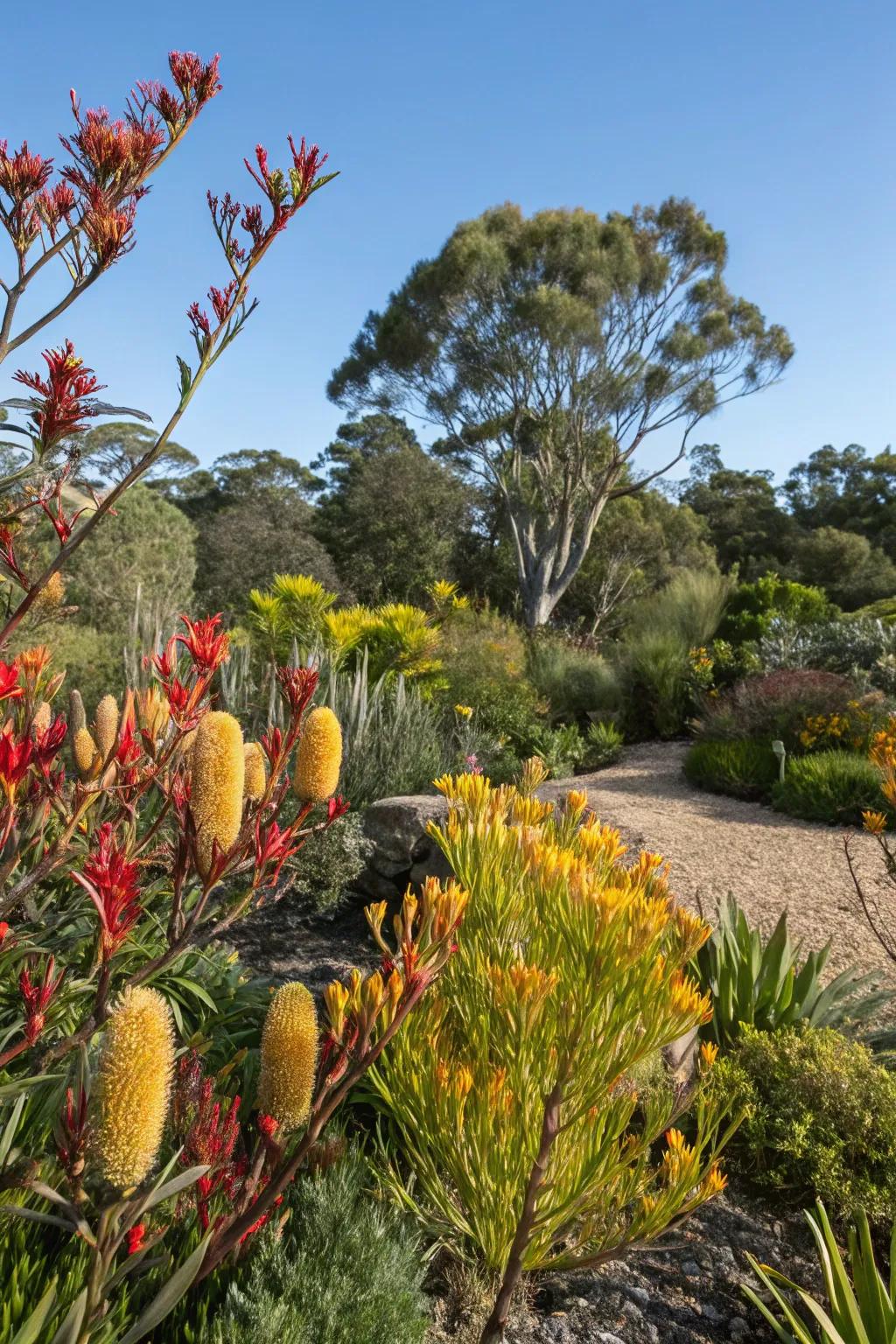A vibrant display of native Australian flora that brings the garden to life.