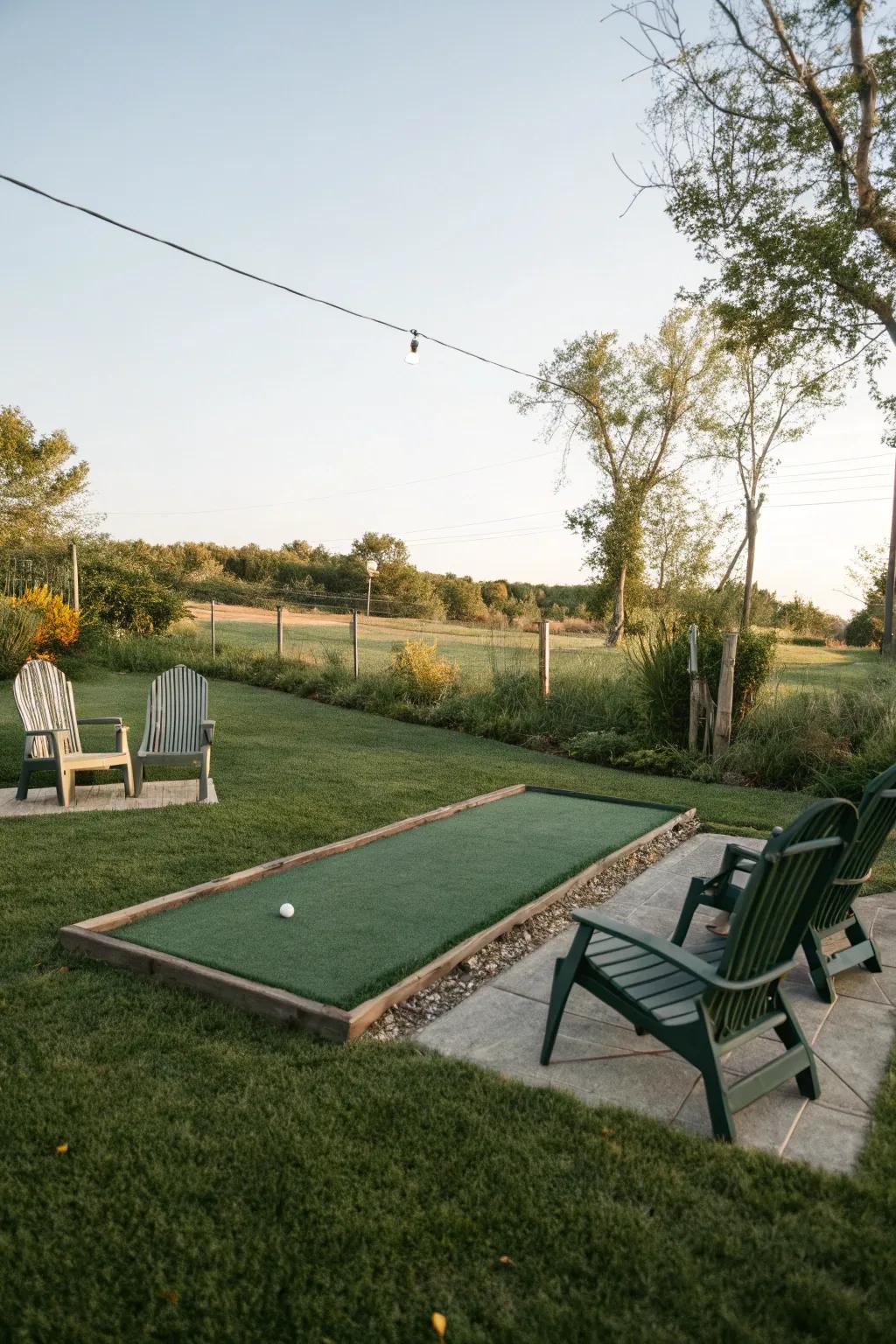 A classic putting green design that's perfect for both practice and play.