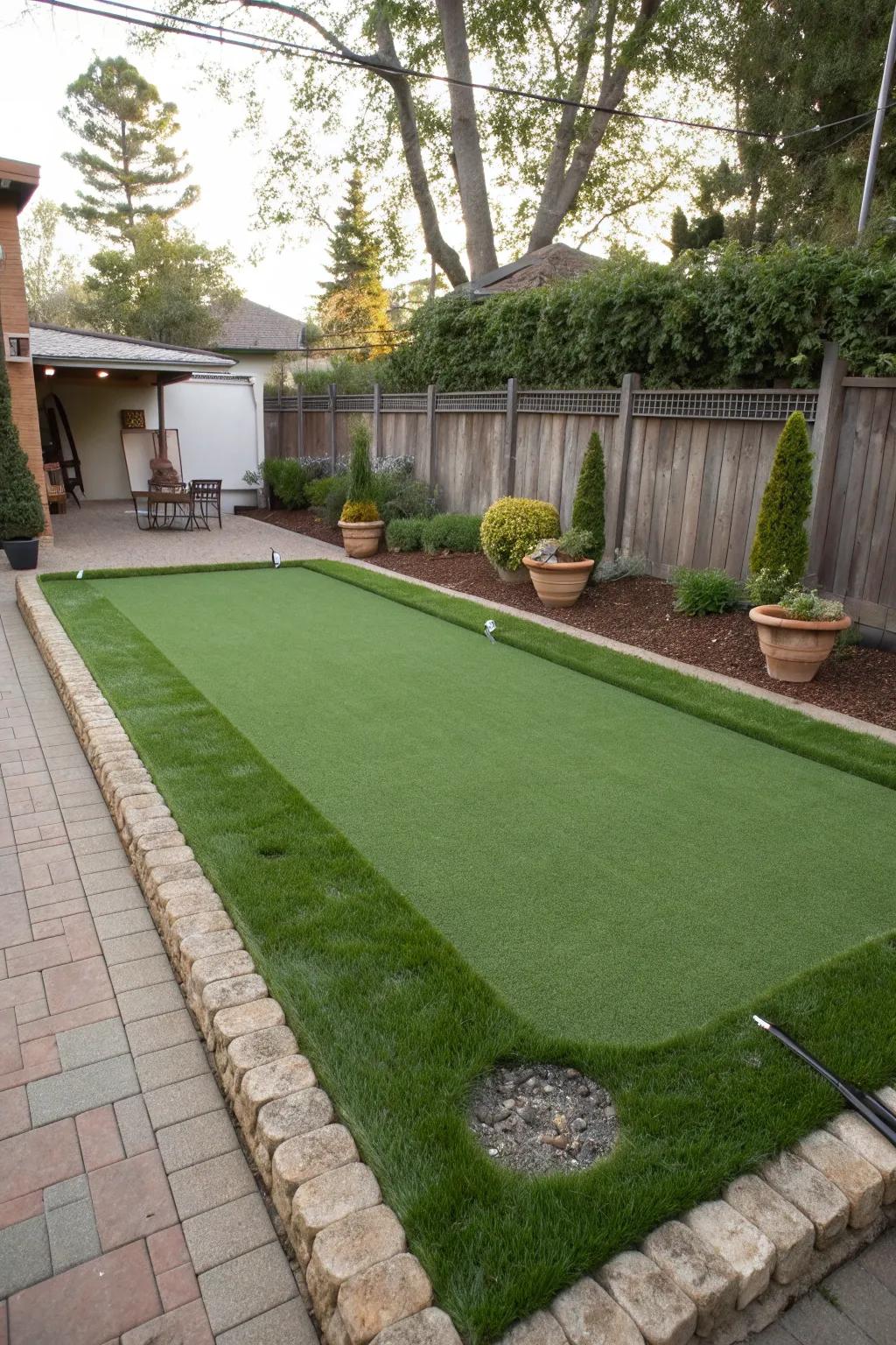 A classic putting green offers a timeless space for practice and fun.
