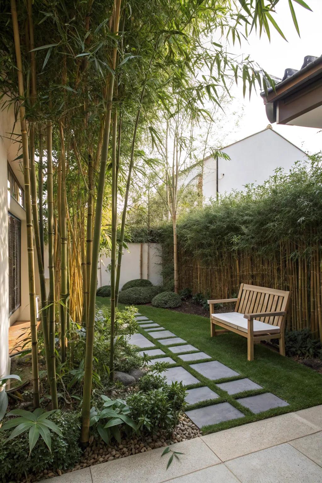 Bamboo offers privacy and calm in your meditation space.
