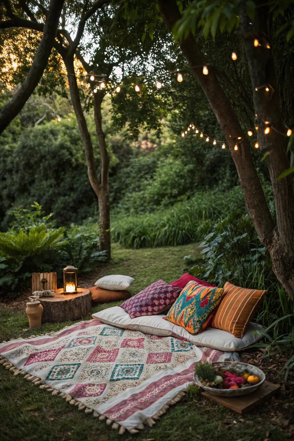 A cozy nook perfect for a relaxing picnic afternoon.