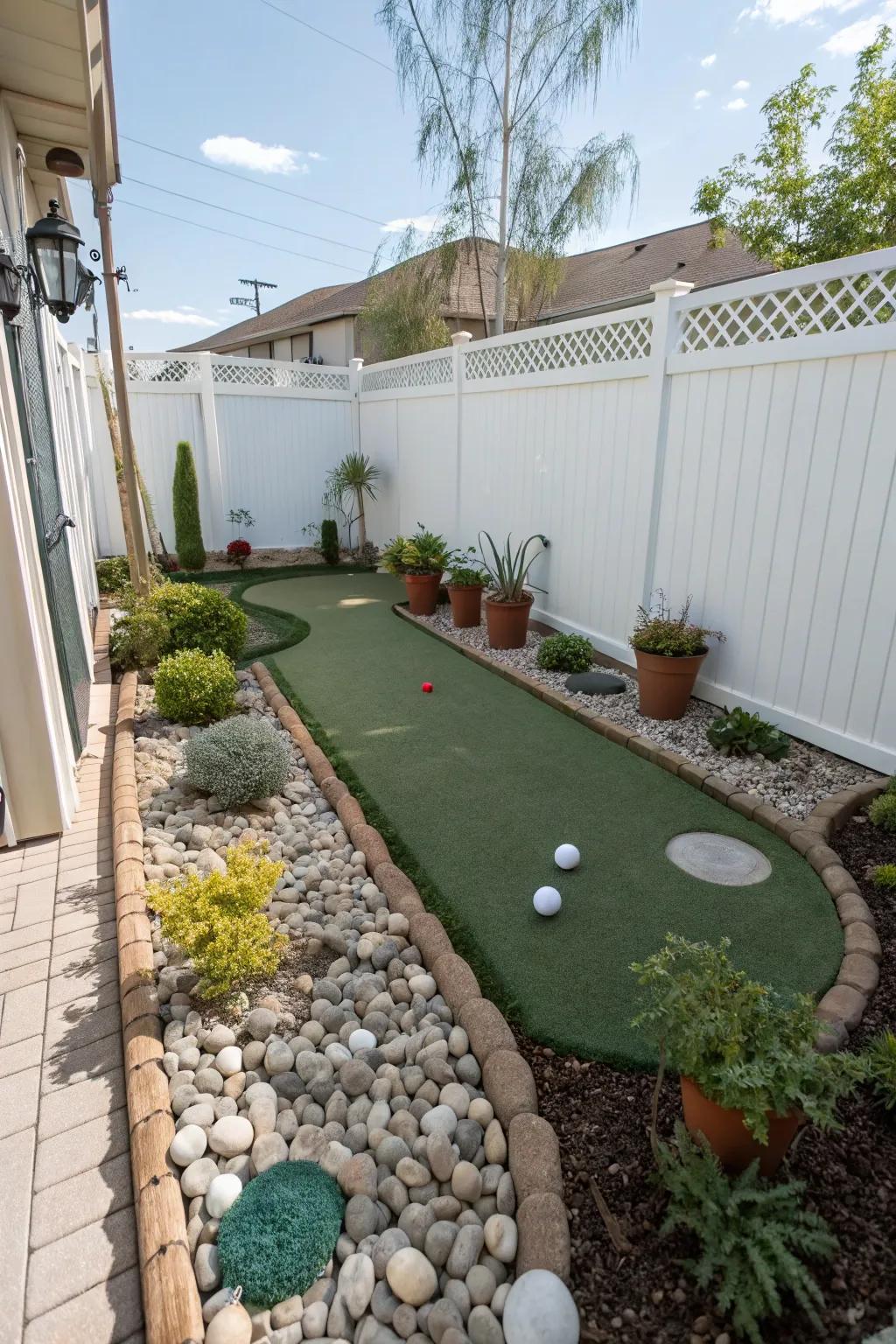 A compact putting green can make a big impact in small spaces.