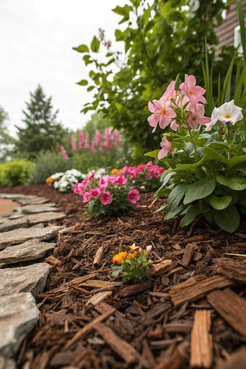 Keep your garden beds looking fresh with bark mulch.