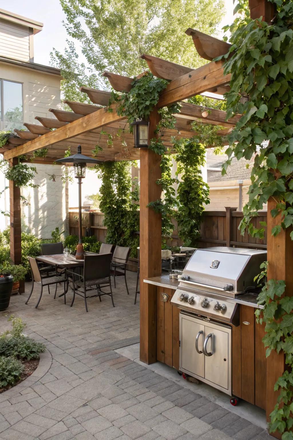 Enhance your BBQ space with a classic pergola.