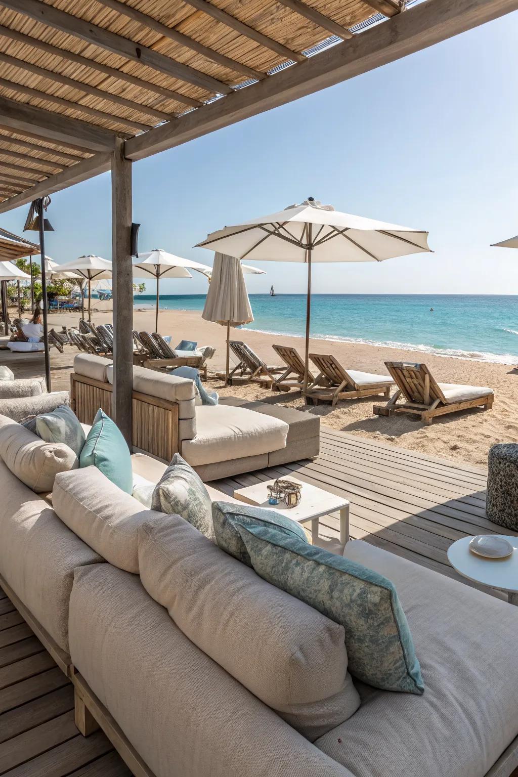 A cozy seating area invites you to sit back and enjoy the ocean breeze.