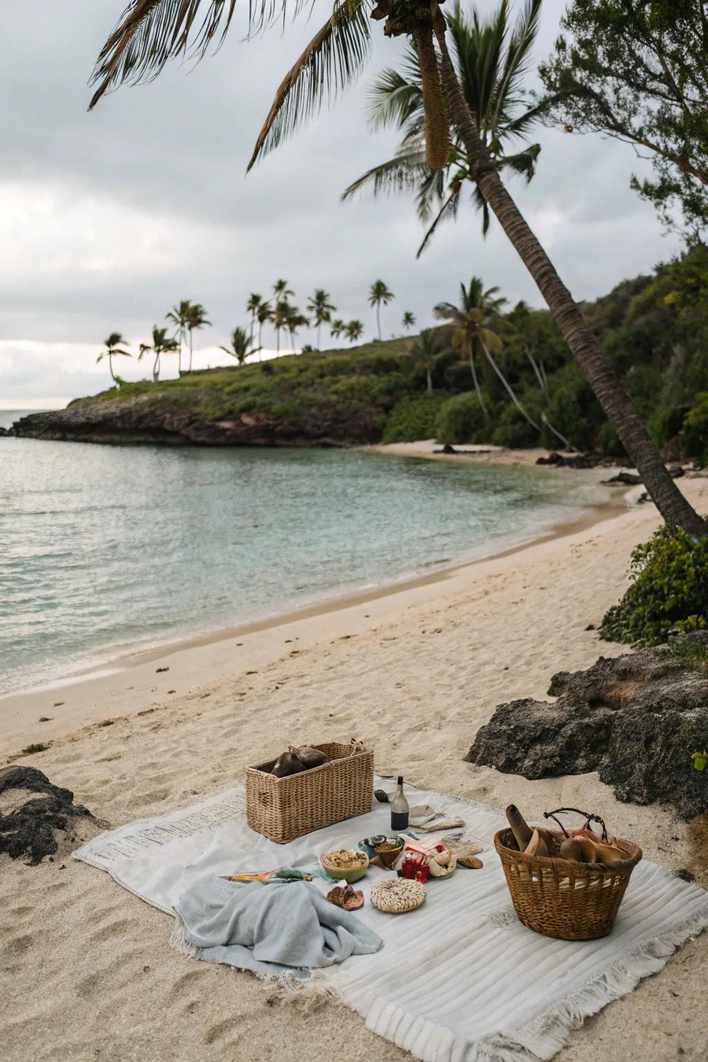 A hidden beach cove perfect for a private picnic getaway.