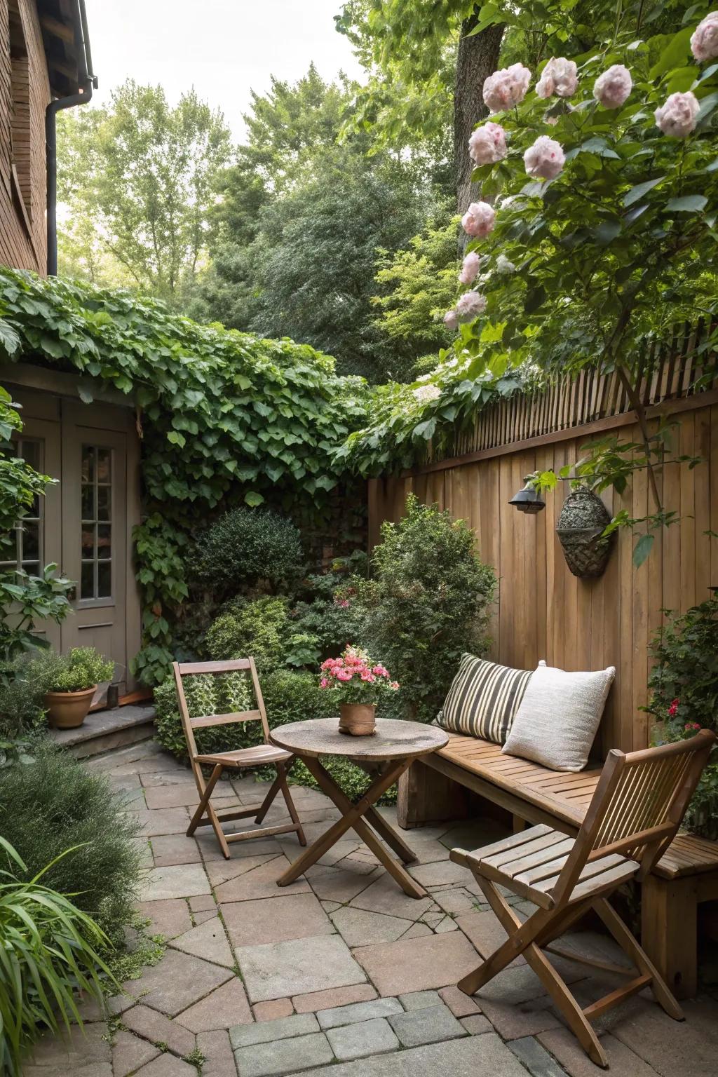 A cozy patio area can become the heart of your backyard oasis.