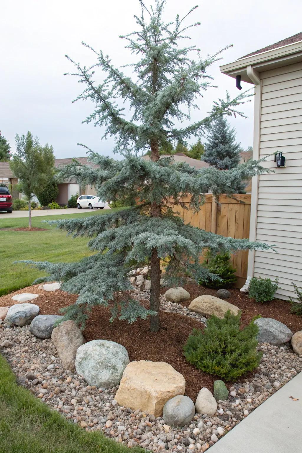 Make a grand entrance with a Blue Atlas Cedar centerpiece.