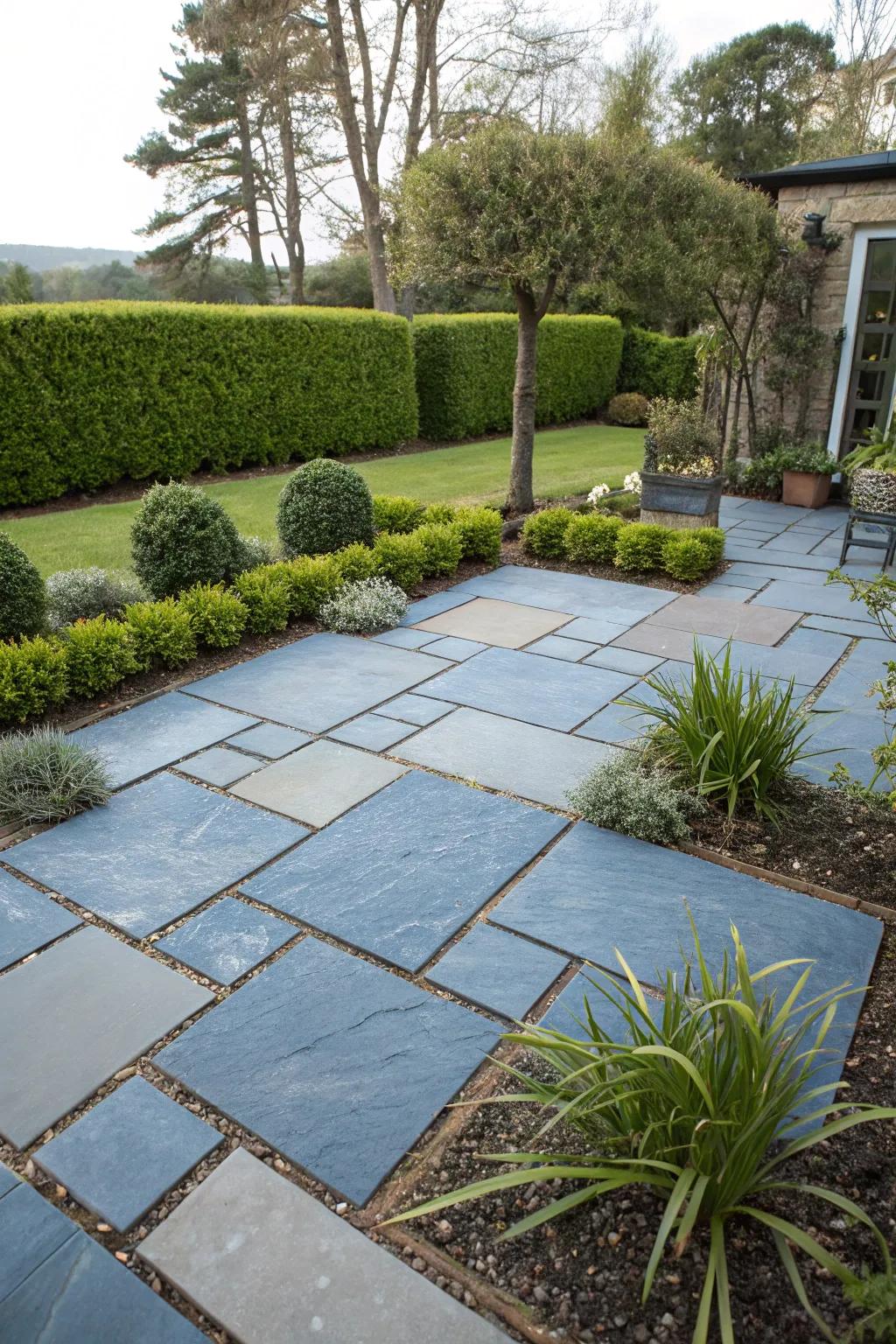 Geometric beauty with blue stone symmetry