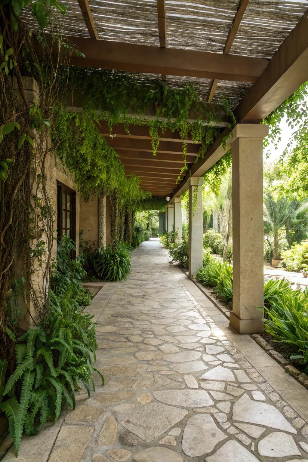 Create a rustic retreat with natural stone.