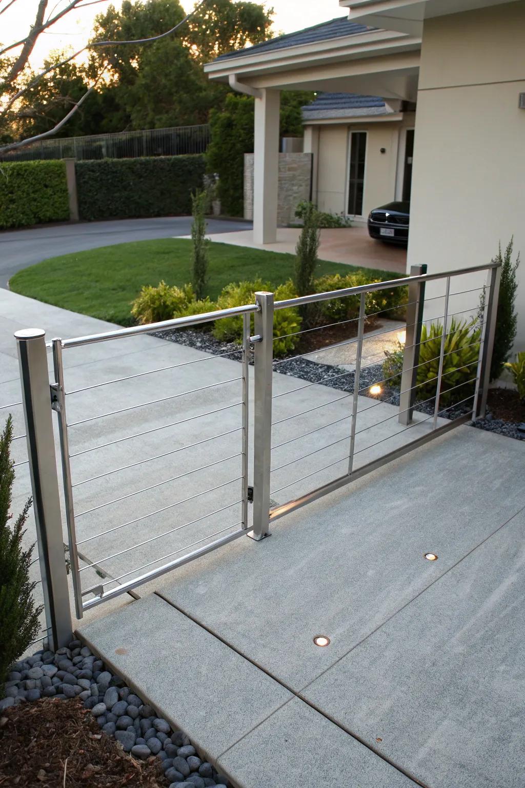 A minimalist cable gate adds a touch of elegance.