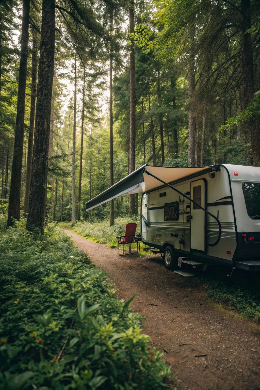 Enjoy classic comfort with a roll-out awning.