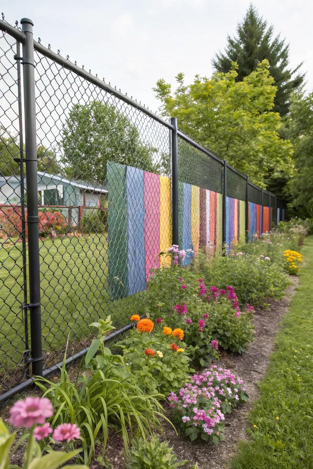 Add a splash of color and privacy with slats in your fence.