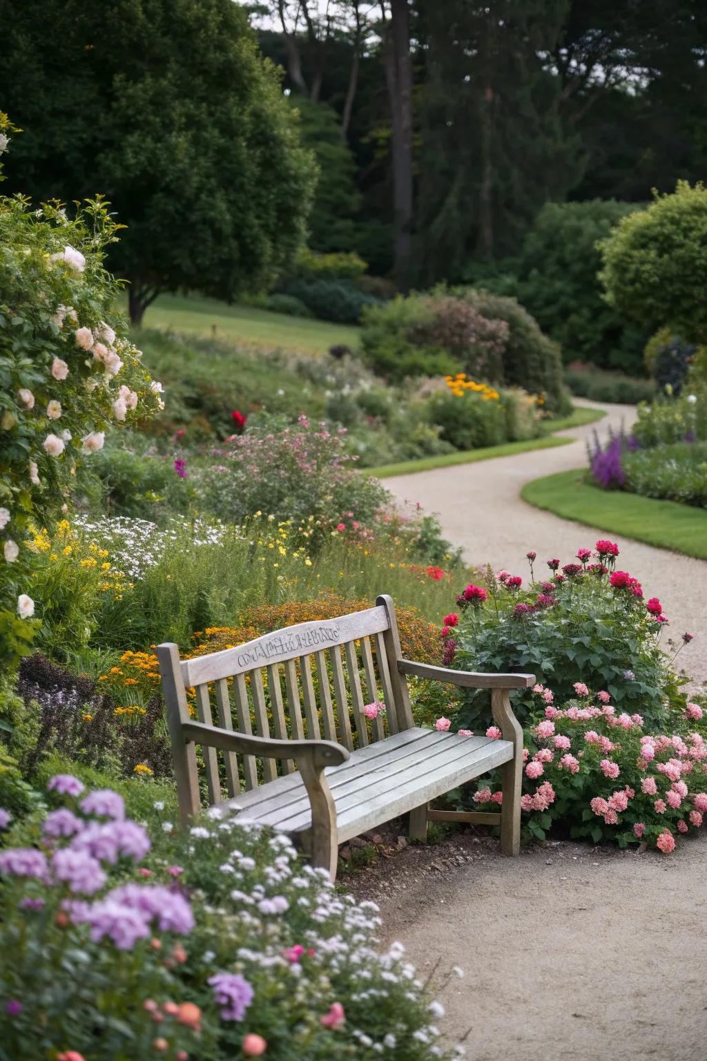 A tranquil garden nook with budget-friendly seating.