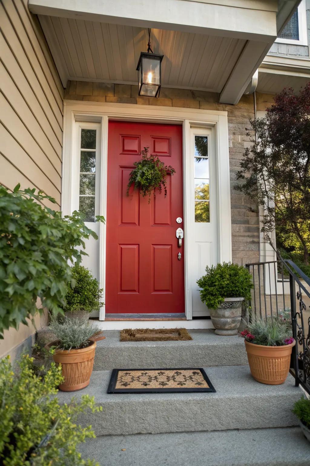 A bright front door is an easy way to enhance your home's curb appeal.
