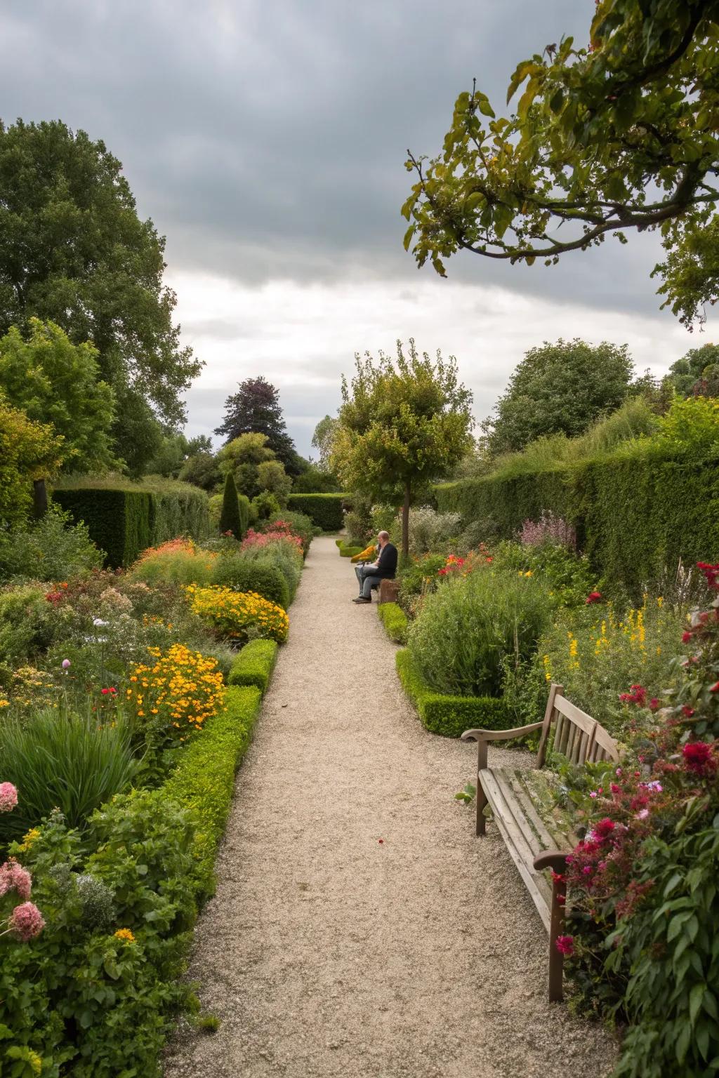 Gravel pathways offer a rustic charm at a low cost.