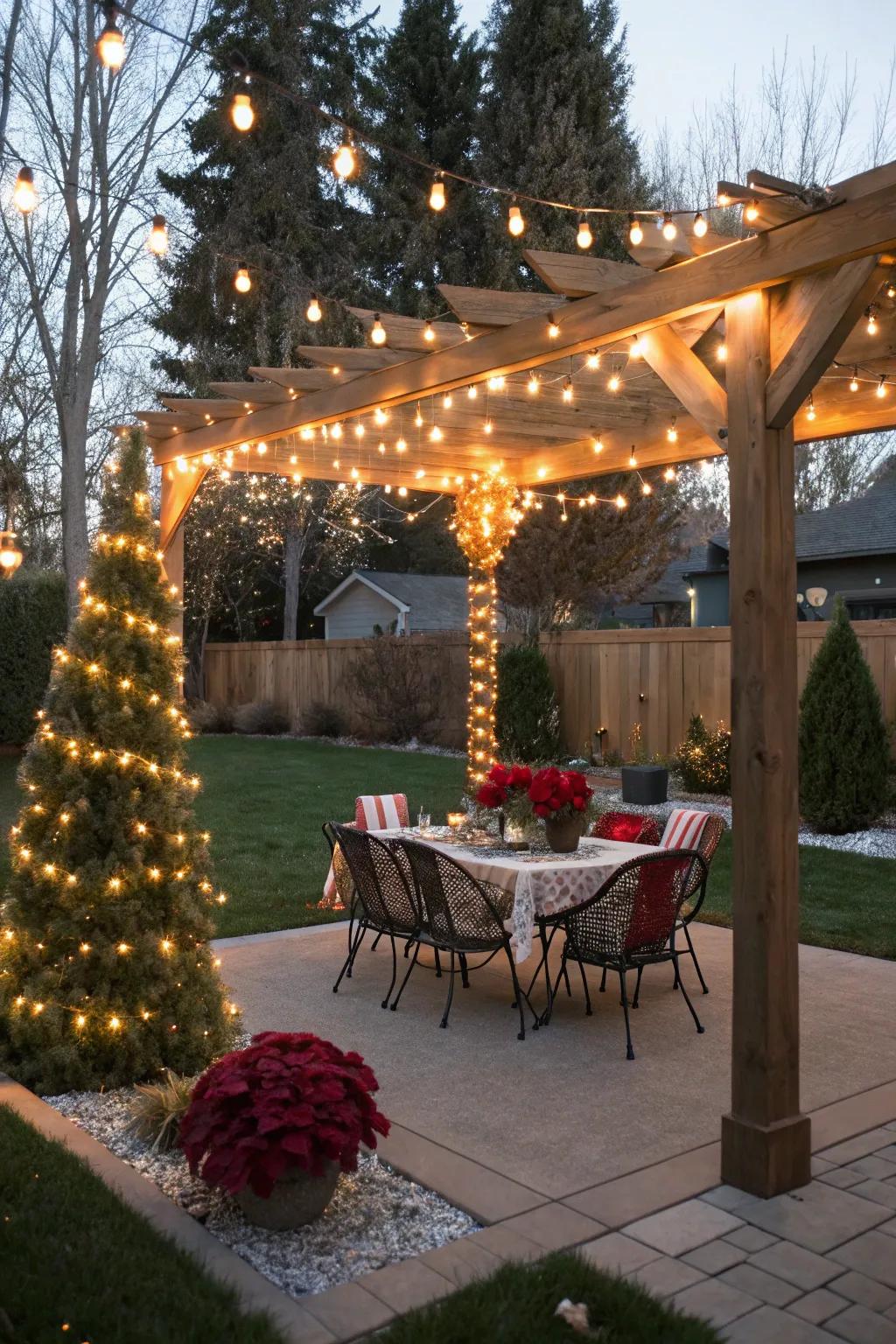 Create a magical vibe with twinkling string lights.