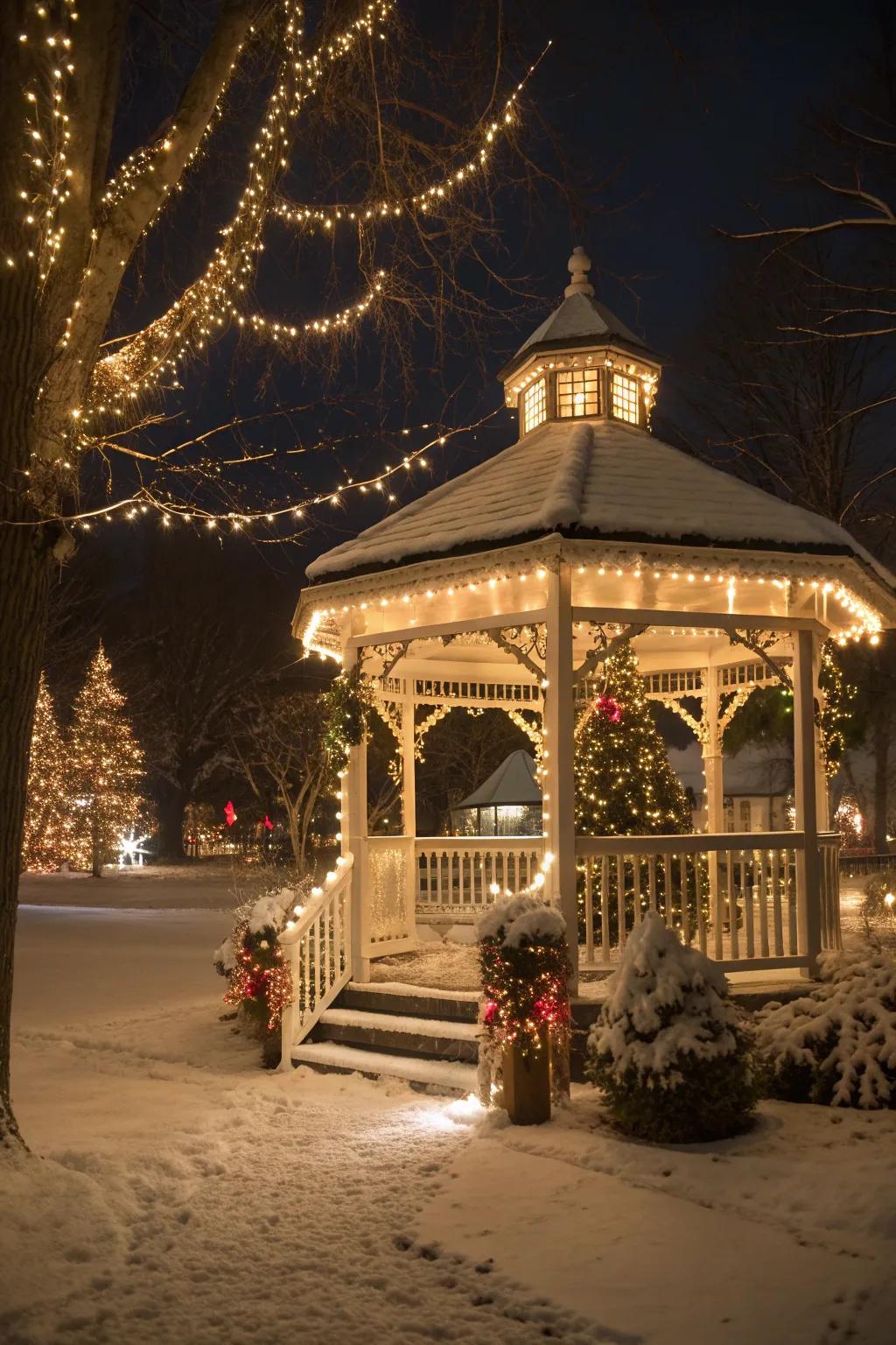 Create a magical atmosphere with twinkling string lights.