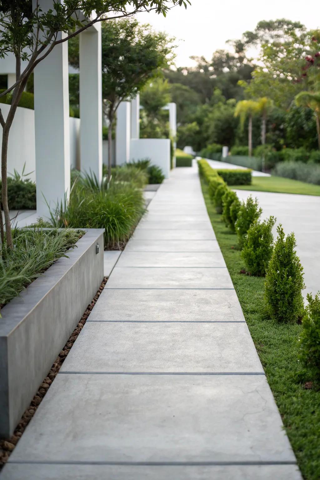 Embrace the elegance of simplicity with a modern minimalist pathway.