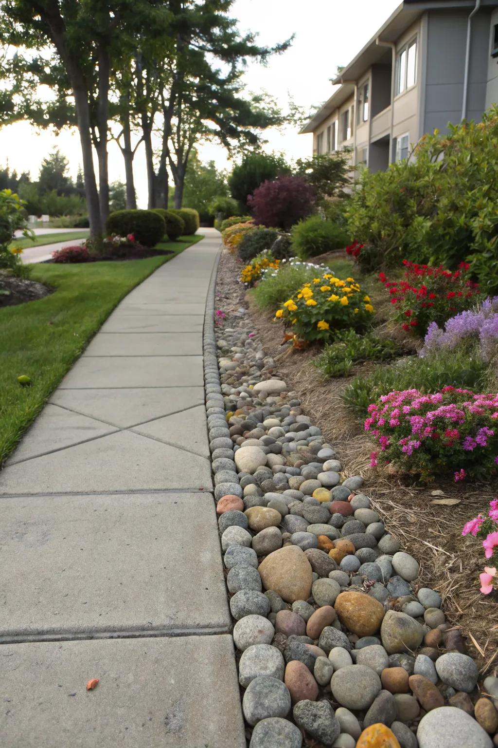 Enhance your sidewalk with the natural charm of decorative stone edging.