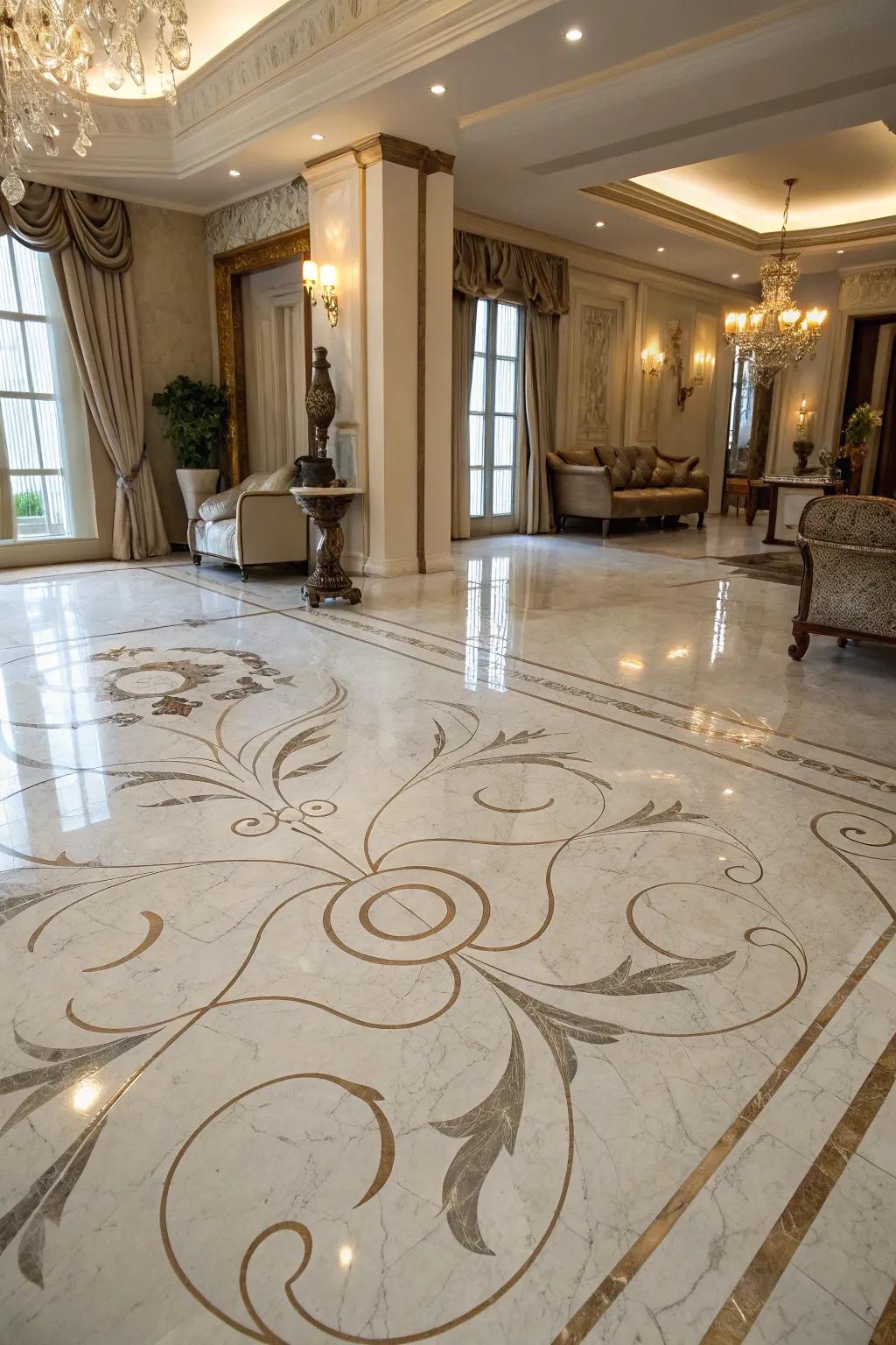 Marbleized stain adds a touch of luxury to your concrete floors.