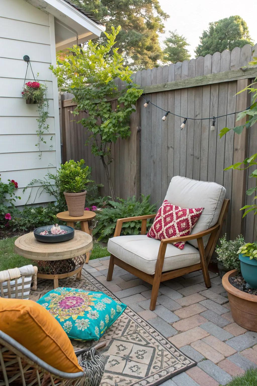 Create a cozy seating nook for relaxation and leisure.