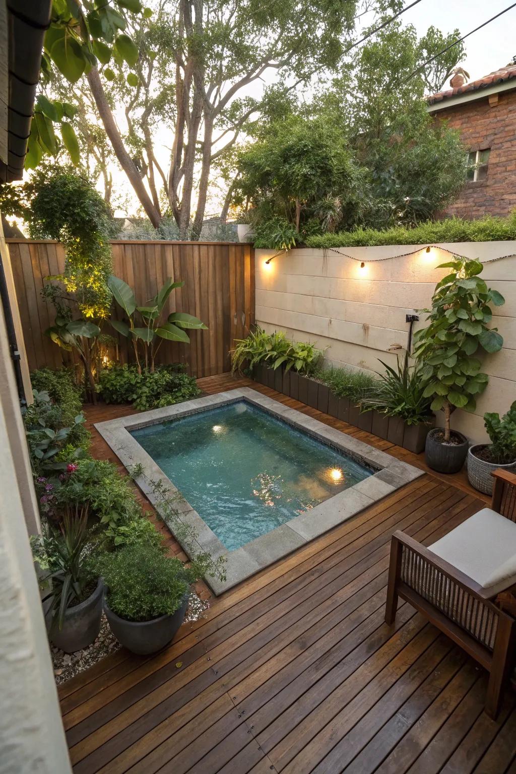Transform a small corner with a stylish plunge pool.