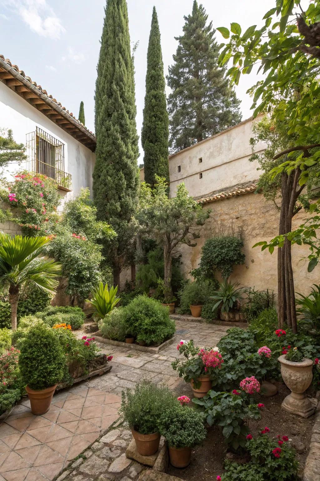 Create a green oasis with diverse plantings.