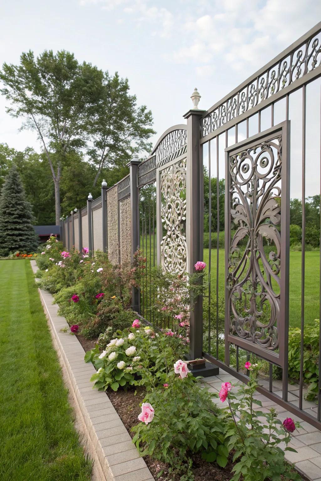 Intricate decorative panels can elevate your garden fence's aesthetic.