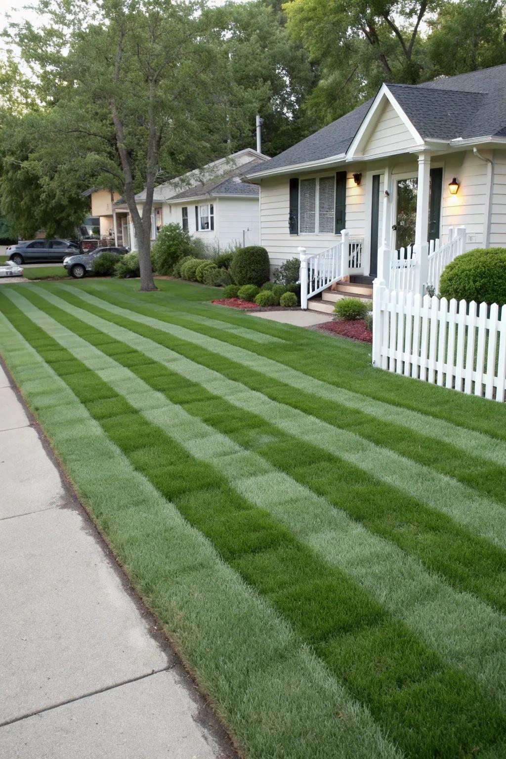 Classic stripes add a touch of elegance to any lawn.