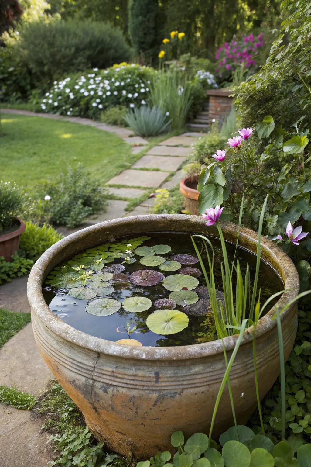 A mini oasis in a pot for your backyard or patio.