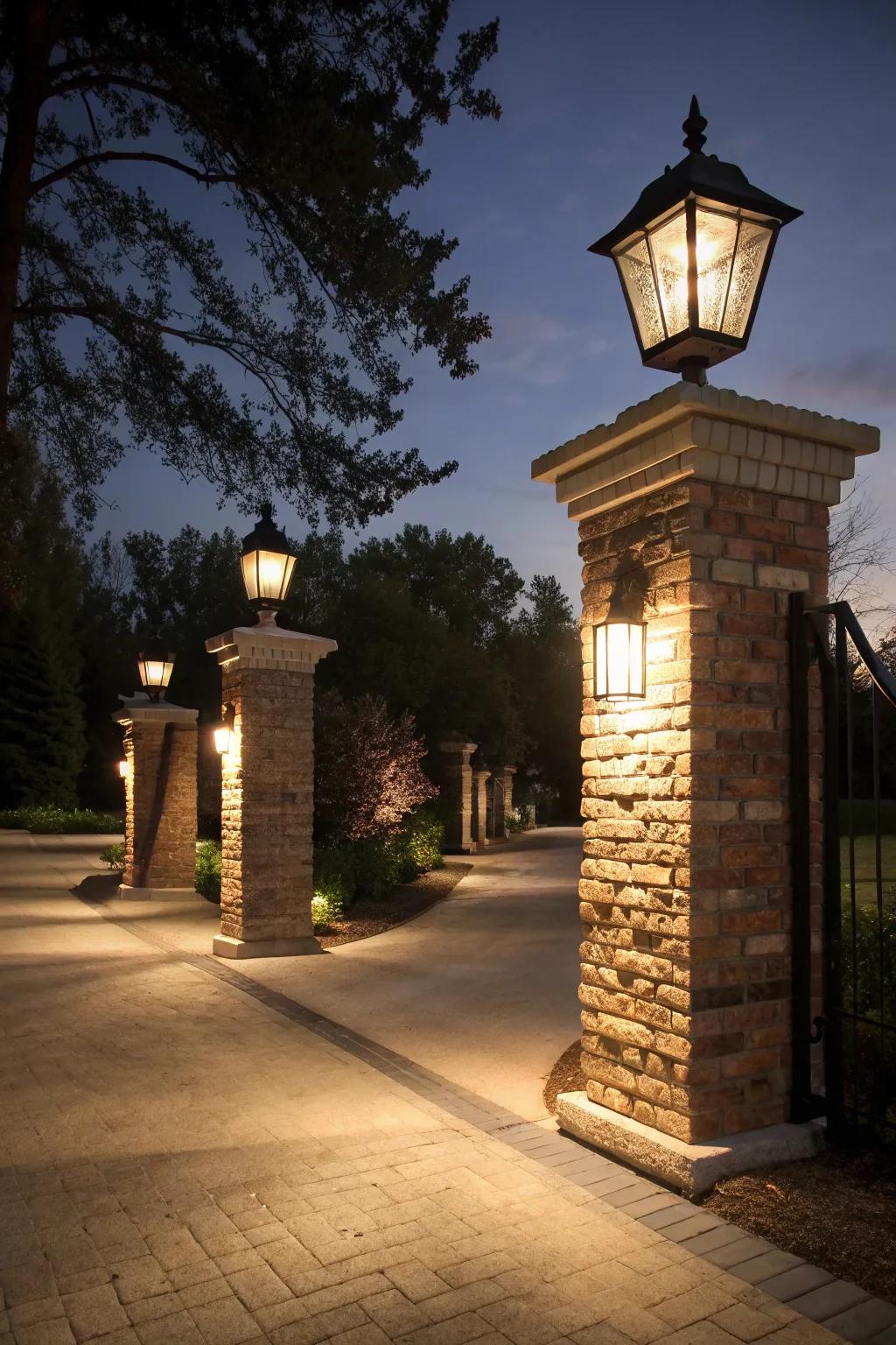 Pillar lanterns offer a classic and elegant look.