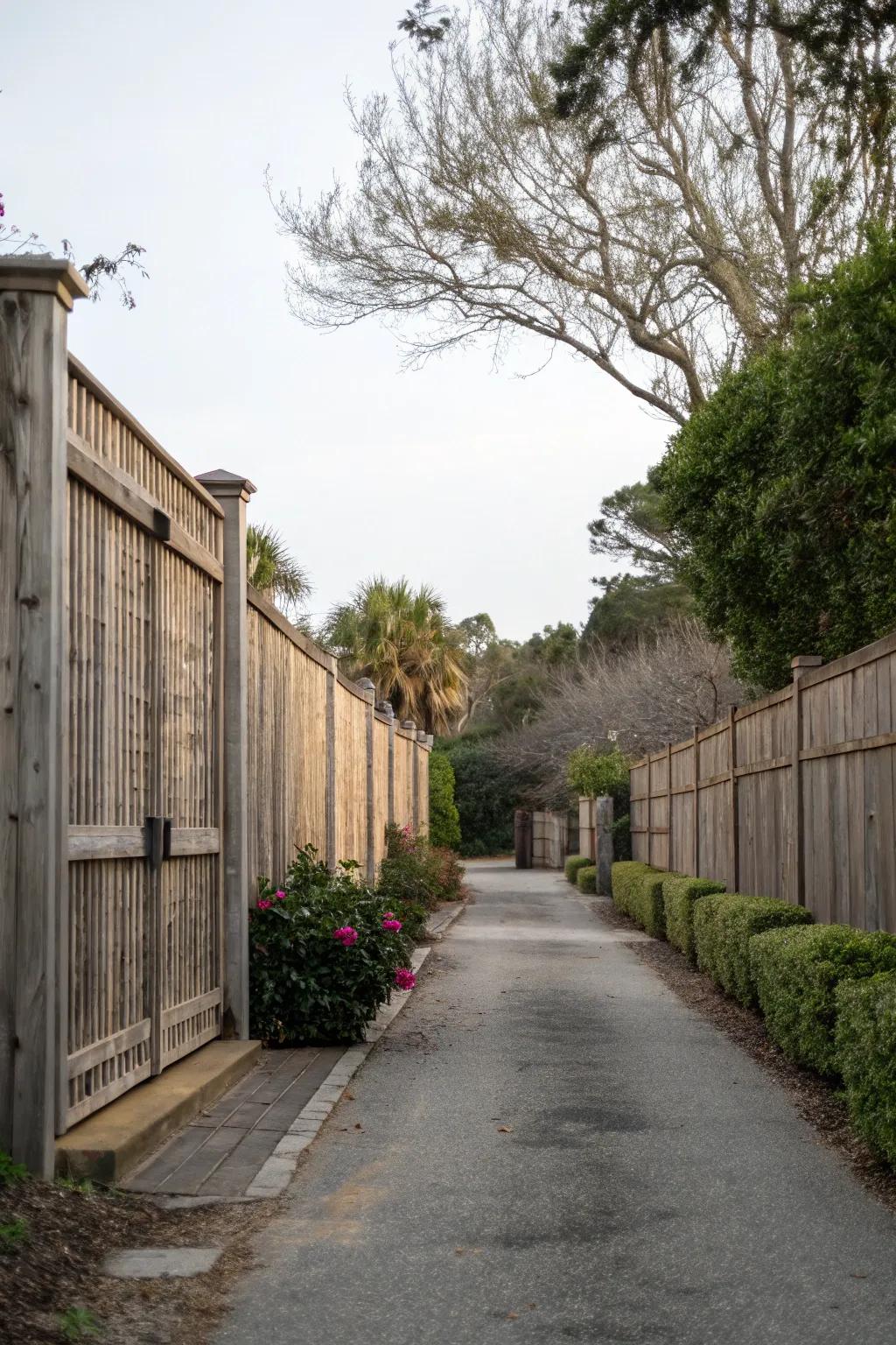 Add warmth and seclusion with classic wooden fences.