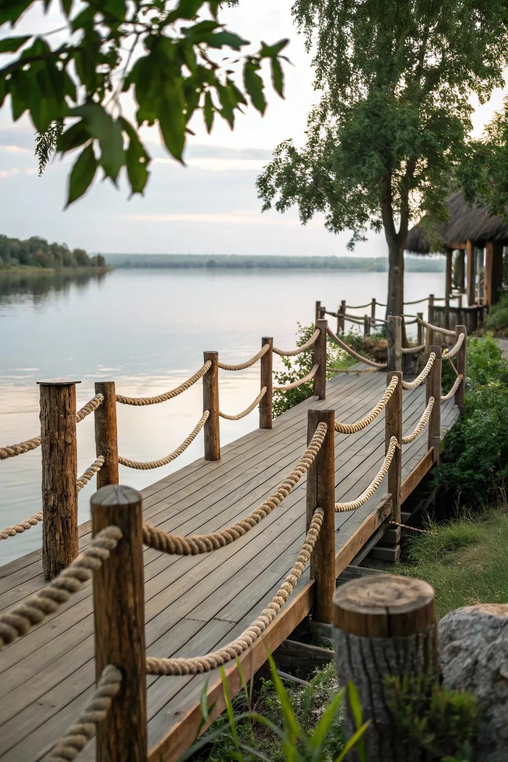 Rope railings bring nautical charm to your deck.