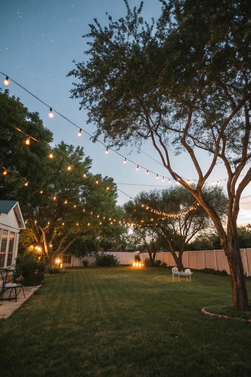 Enchant your evenings with string lights.