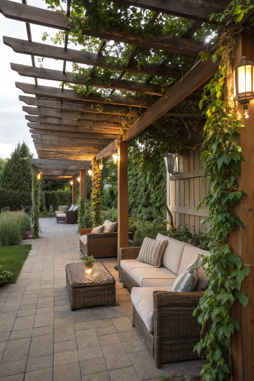 Covered patios offer comfort and protection in any weather.