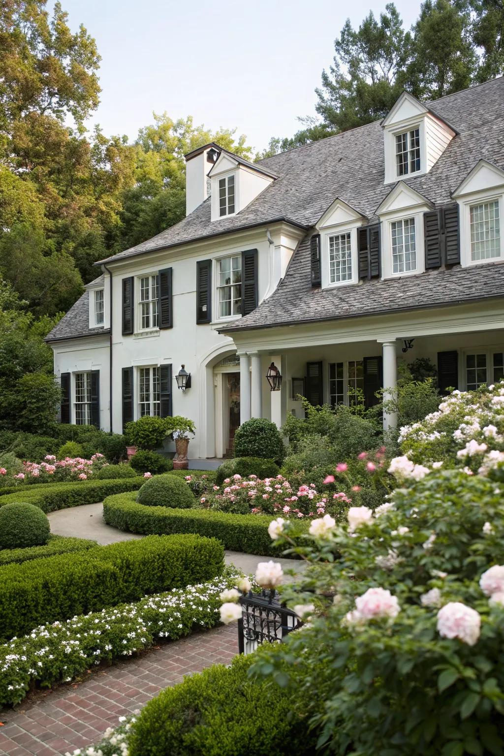 Timeless elegance with gable dormers.