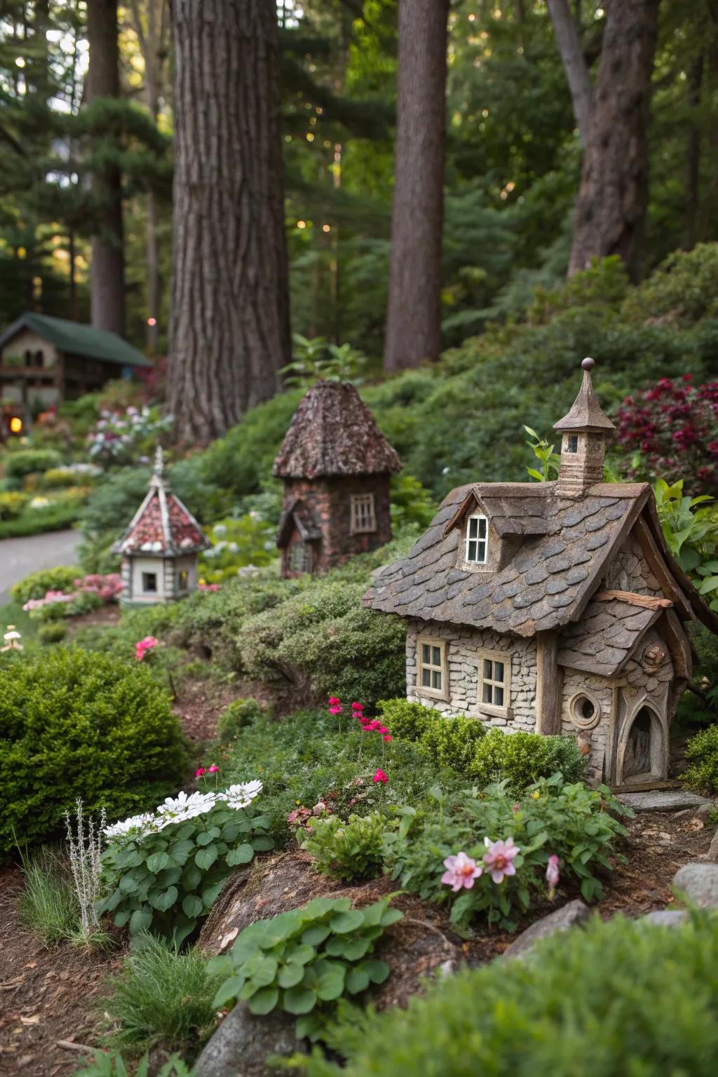 Tiny houses add a storybook charm to your garden.