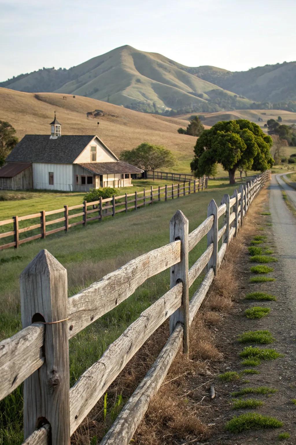Classic split rail fences add timeless charm to any property.