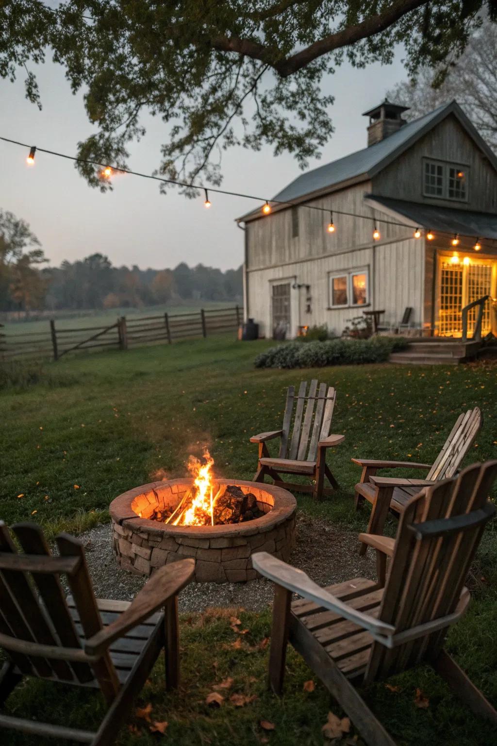 Gather around this inviting fire pit for a cozy evening