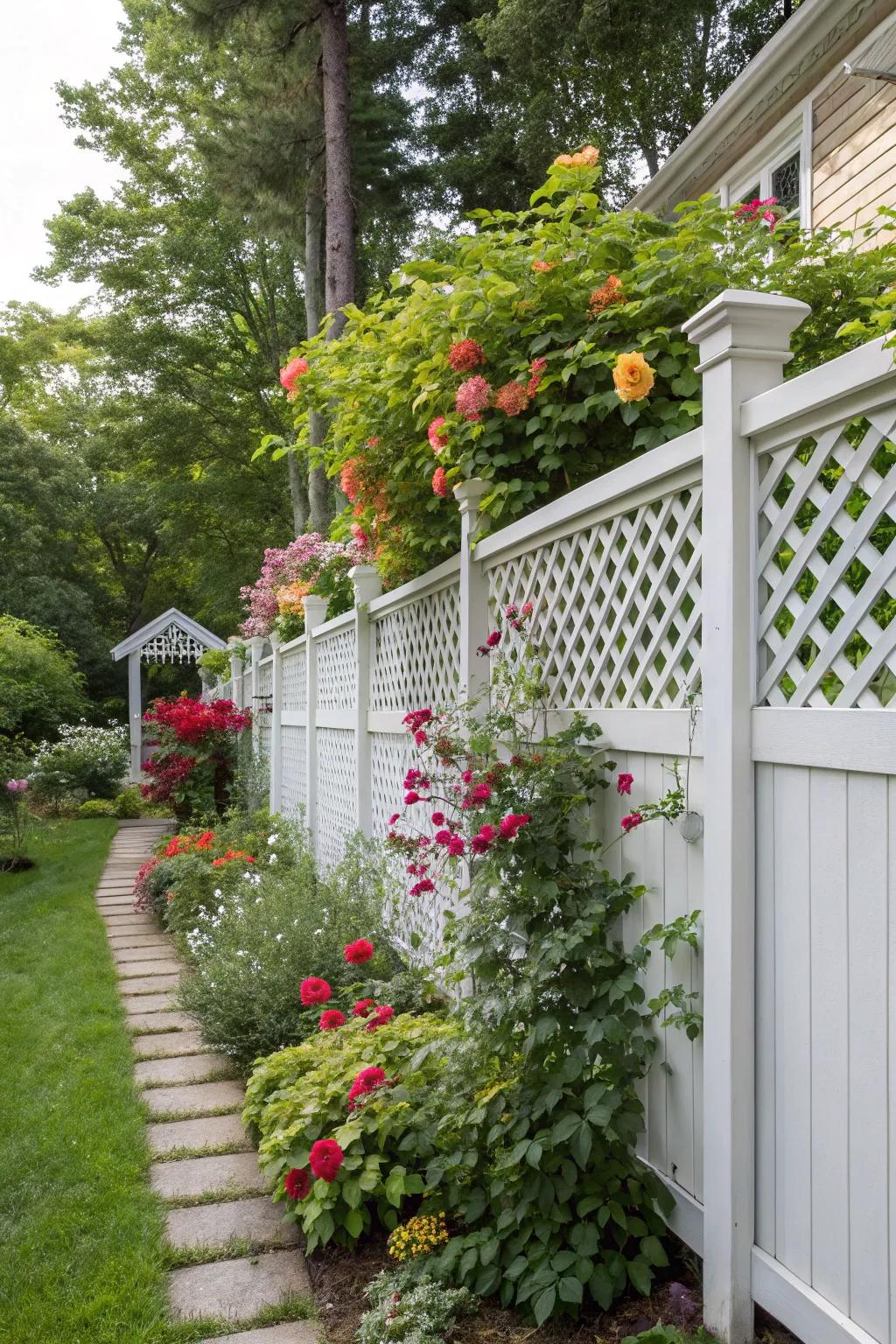 Lattice extensions offer elegance and support for climbing plants.