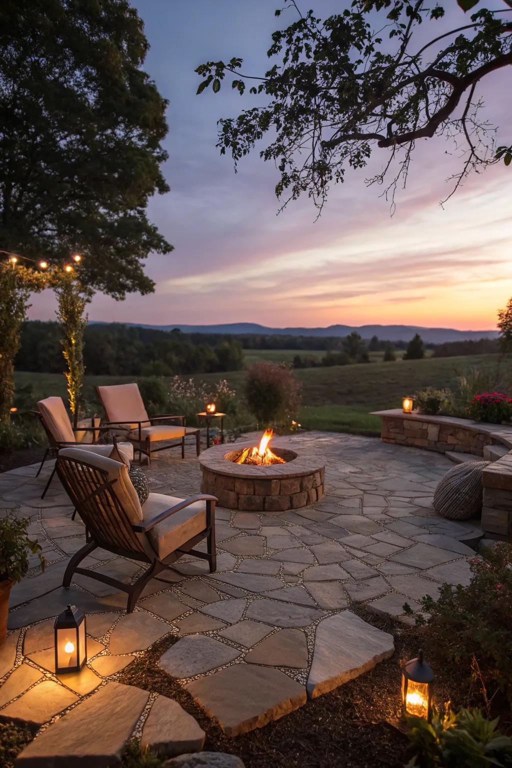 A cozy fire pit area perfect for evening gatherings.