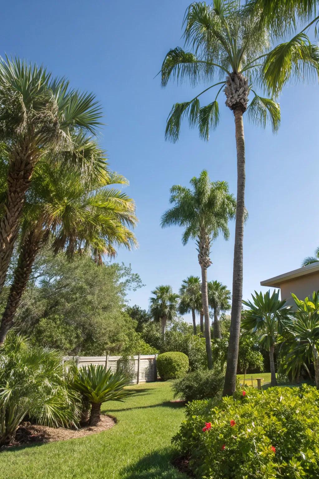 Palm trees add a quintessential Florida touch to your backyard oasis.