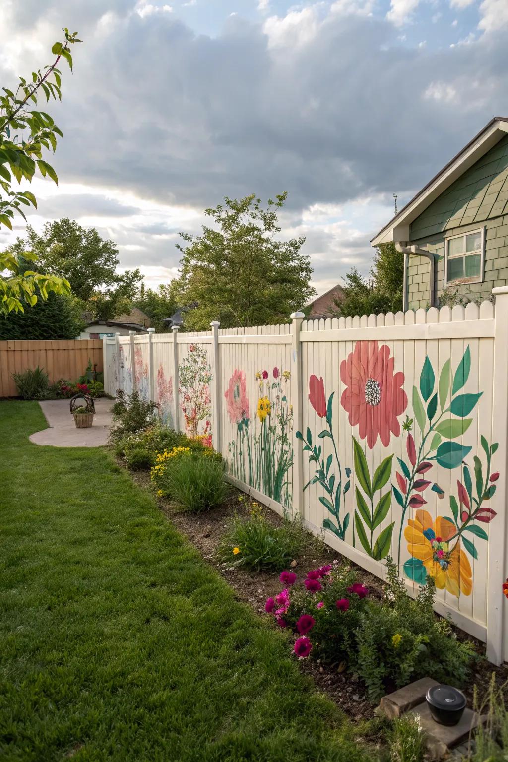 A splash of color with painted floral murals.